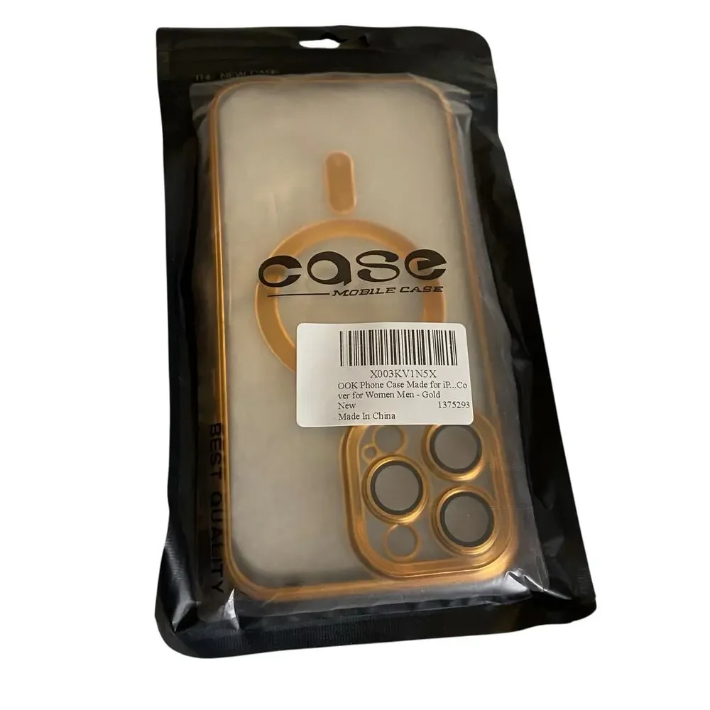 iPhone 13 Magnetic Case [MagSafe Compatible] Full Camera Lens Protector Gold Edg